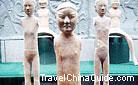 The delicately-painted nude pottery man and woman figurines are the most renowned relics of Western Han Dynasty. 0009488